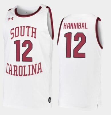 Trae Hannibal Jersey #12 South Carolina Gamecocks College Basketball White Replica