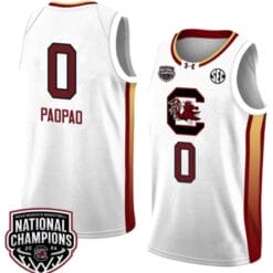 Te-Hina Paopao Jersey #0 South Carolina Gamecocks 2024 NCAA Basketball National Champions White Yellow