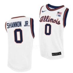Terrence Shannon Jr Jersey #0 Illinois Fighting Illini College Basketball White