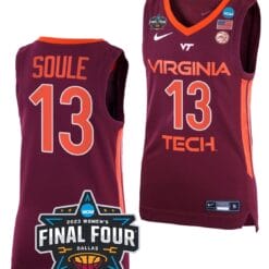 Taylor Soule Jersey Virginia Tech Hokies College Basketball 2023 NCAA Final Four Maroon #13