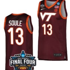 Taylor Soule Jersey #13 Virginia Tech Hokies College Basketball 2023 NCAA March Madness Final Four Maroon