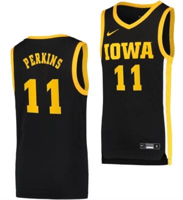 Tony Perkins Jersey Iowa Hawkeyes College Basketball Black Swingman #11