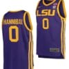 Trae Hannibal Jersey LSU Tigers College Basketball Purple #0
