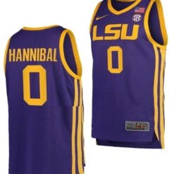 Trae Hannibal Jersey LSU Tigers College Basketball Purple #0