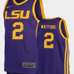 Trendon Watford Jersey LSU Tigers College Basketball Purple Replica #2