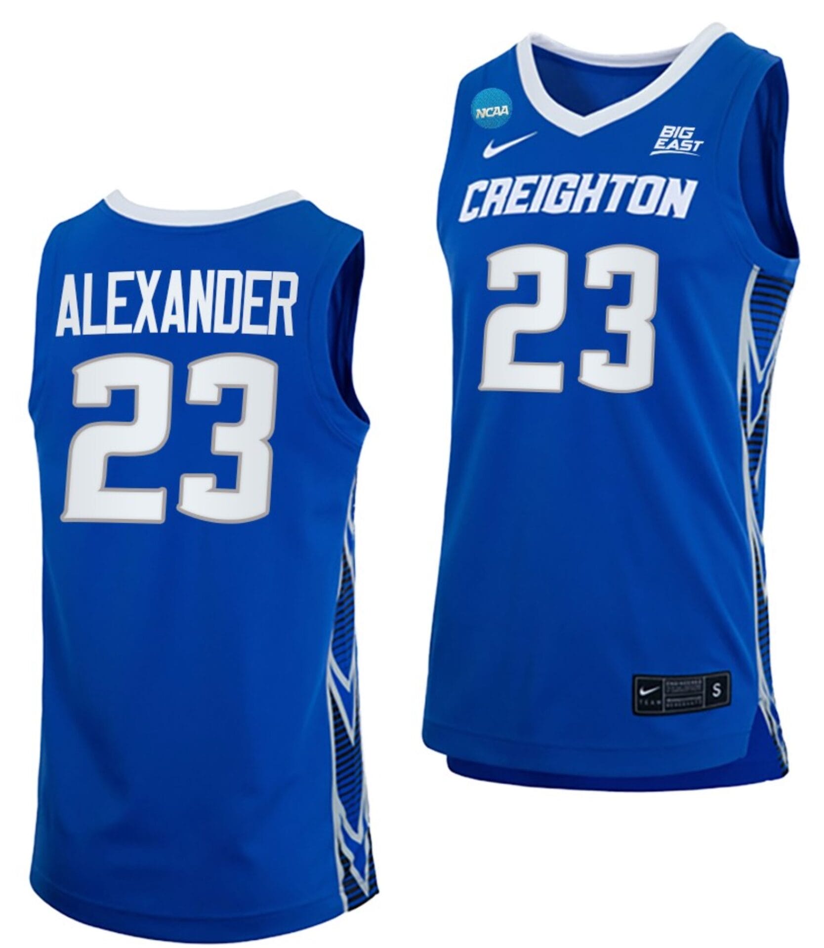 Trey Alexander Jersey #23 Creighton Bluejays College Basketball 2023 NCAA March Madness Blue