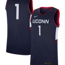 UConn Huskies Jersey #1 NCAA College Basketball Jerseys Away Navy