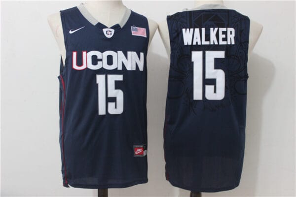 Kemba Walker Jersey #15 Uconn Huskies NCAA Basketball Dark Blue