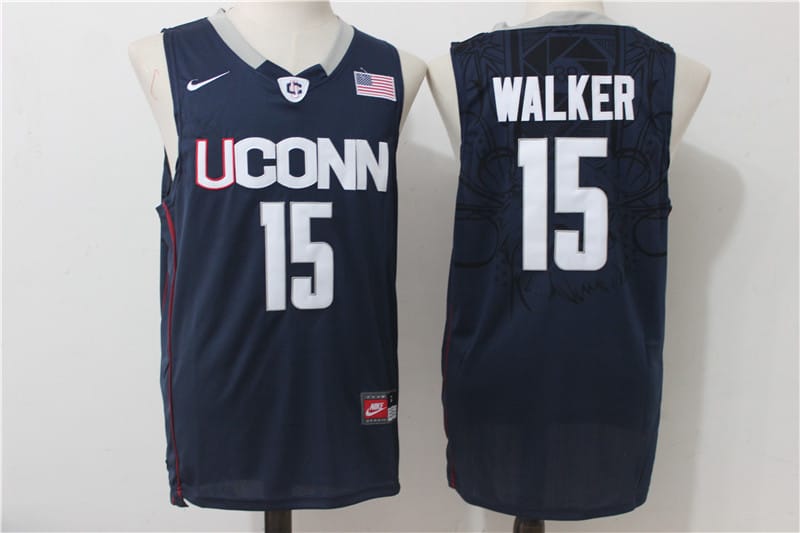 Kemba Walker Jersey #15 Uconn Huskies NCAA Basketball Dark Blue