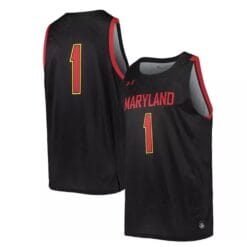 Under Armour #1 Black Maryland Terrapins Jersey College Replica Basketball Jerseys