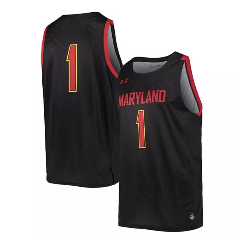 Under Armour #1 Black Maryland Terrapins Jersey College Replica Basketball Jerseys