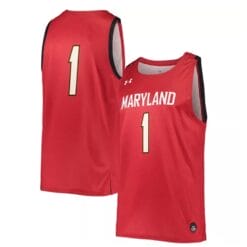 Under Armour #1 Red Maryland Terrapins Jersey College Replica Basketball Jerseys