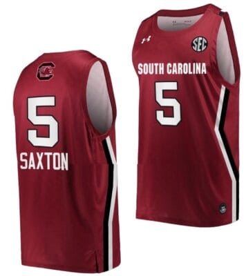 Victaria Saxton Jersey #5 South Carolina Gamecocks College Basketball Wine