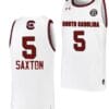 Victaria Saxton Jersey #5 South Carolina Gamecocks College Basketball White