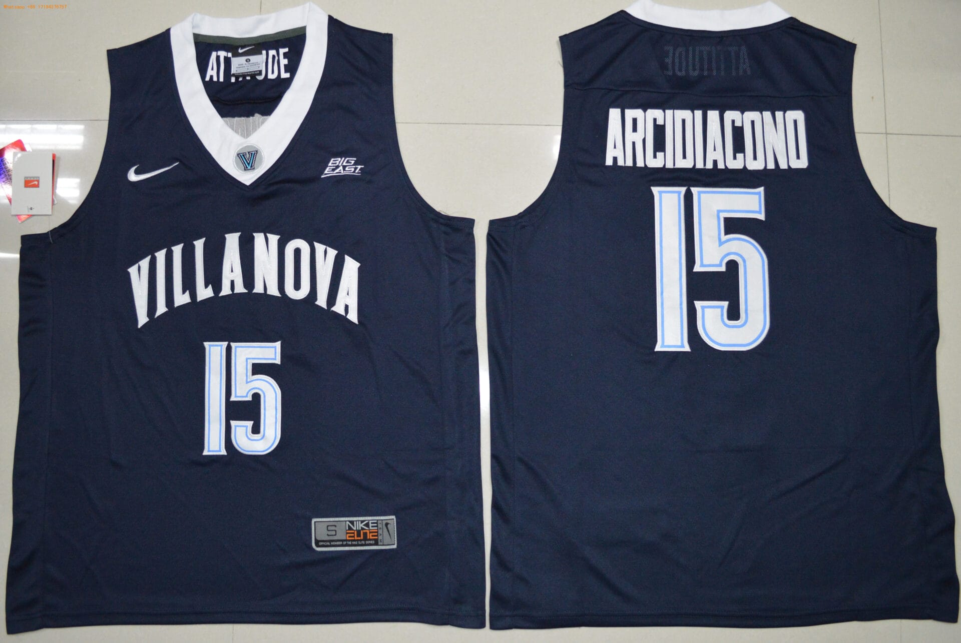 Ryan Archdeacon Jersey #15 Villanova Wildcats NCAA Basketball Navy
