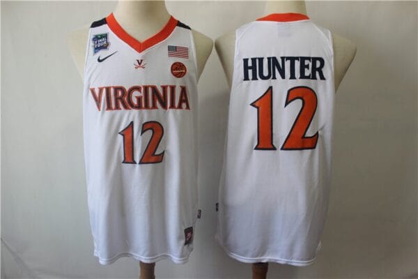 Virginia Cavaliers #12 DeAndre Hunter Jersey NCAA Basketball Jersey White