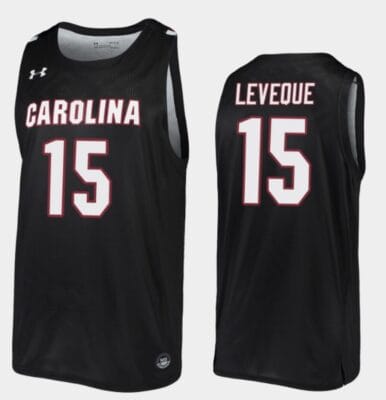 Wildens Leveque Jersey #15 South Carolina Gamecocks College Basketball Black Replica