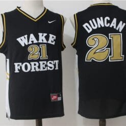 Wake Forest Demon Deacons #21 Tim Duncan NCAA Basketball Jersey Black