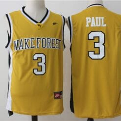 Wake Forest University #3 Chris Paul Jersey NCAA Basketball Jersey Yellow