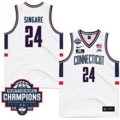 Youssouf Singare Jersey #24 UConn Huskies 2024 NCAA Basketball National Champions White