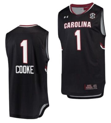 Zia Cooke Jersey #1 South Carolina Gamecocks College Basketball Black