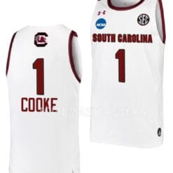 Zia Cooke Jersey #1 South Carolina Gamecocks College Basketball 2023 NCAA March Madness White