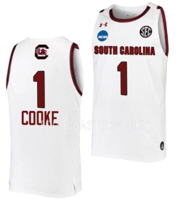 Zia Cooke Jersey #1 South Carolina Gamecocks College Basketball 2023 NCAA March Madness White