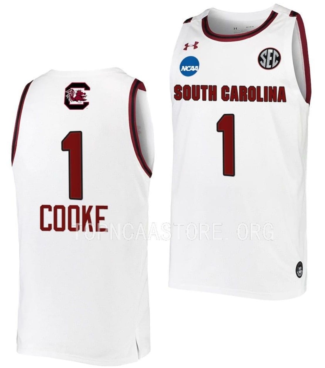 Zia Cooke Jersey #1 South Carolina Gamecocks College Basketball 2023 NCAA March Madness White