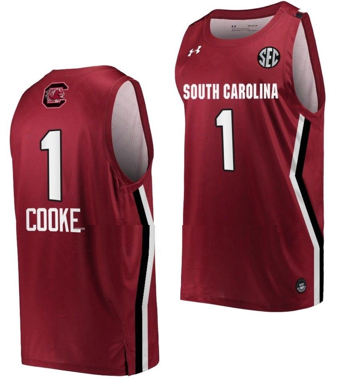 Zia Cooke Jersey #1 South Carolina Gamecocks College Basketball Wine