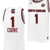 Zia Cooke Jersey #1 South Carolina Gamecocks College Basketball White