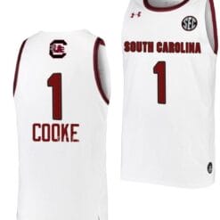 Zia Cooke Jersey #1 South Carolina Gamecocks College Basketball White