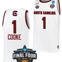Zia Cooke Jersey South Carolina Gamecocks College Basketball 2023 NCAA Final Four Garnet White #1