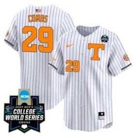 Aaron Combs Jersey #29 Tennessee Volunteers 2024 College World Series Patch Vapor Premier Limited NCAA Baseball Stitched Pinstripe