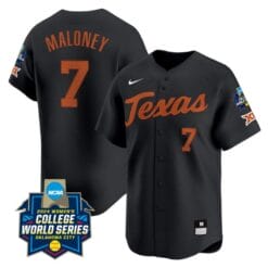 Ashton Maloney Jersey #7 Texas AM Aggies 2024 College World Series Patch Vapor Premier Limited NCAA Baseball Stitched Black