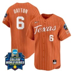Bella Dayton Jersey #6 Texas AM Aggies 2024 College World Series Patch Vapor Premier Limited NCAA Baseball Stitched Pinstripe Orange