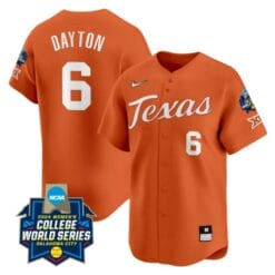 Bella Dayton Jersey #6 Texas AM Aggies 2024 College World Series Patch Vapor Premier Limited NCAA Baseball Stitched Orange