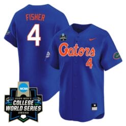 Cade Kurland Jersey #4 Florida Gators 2024 College World Series Vapor Premier Limited NCAA Baseball Stitched Gators Blue