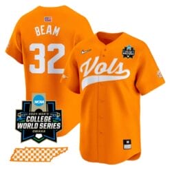 Drew Beam Jersey #32 Tennessee Volunteers 2024 College World Series Vapor Premier Limited NCAA Baseball Stitched Orange