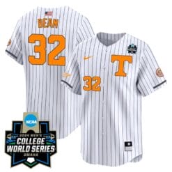 Drew Beam Jersey #32 Tennessee Volunteers 2024 College World Series Patch Vapor Premier Limited NCAA Baseball Stitched Pinstripe