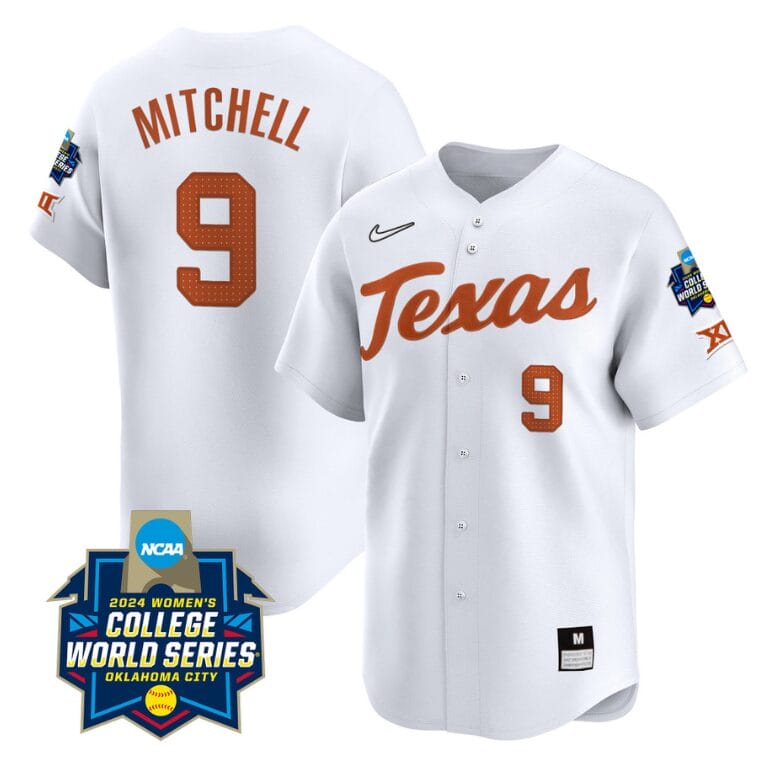 Joley Mitchell Jersey #9 Texas AM Aggies 2024 College World Series Patch Vapor Premier Limited NCAA Baseball Stitched White