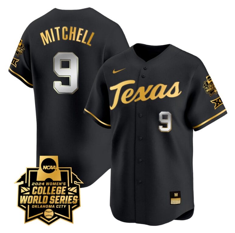 Joley Mitchell Jersey #9 Texas AM Aggies 2024 College World Series Patch Vapor Premier Limited NCAA Baseball Stitched Black Gold