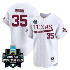 Jason Bodin Jersey #35 Texas AM Aggies 2024 College World Series Vapor Premier Limited NCAA Baseball Stitched White