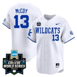 James McCOY Jersey #13 Kentucky Wildcats 2024 College World Series Vapor Premier Limited NCAA Baseball Stitched Wildcats White