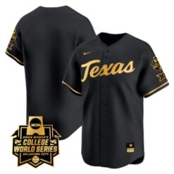 Texas AM Aggies Team Jersey 2024 College World Series Patch Vapor Premier Limited NCAA Baseball Stitched Black Gold