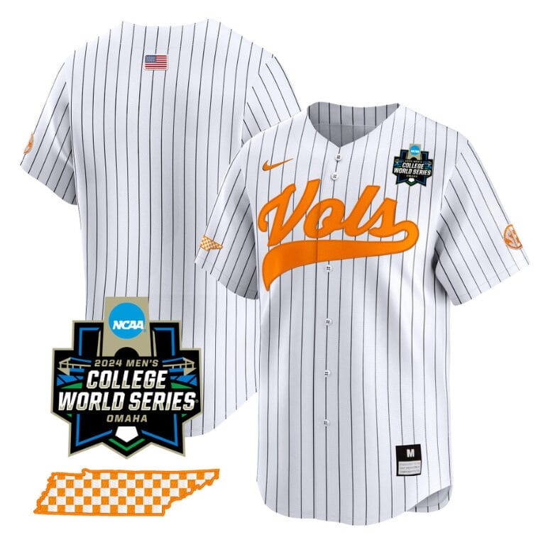 Tennessee Volunteers Team Jersey 2024 College World Series Vapor Premier Limited NCAA Baseball Stitched Pinstripe