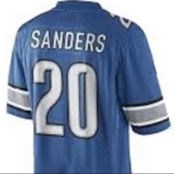 Barry Sanders Jersey Detroit Lions Custom Throwback Football Blue