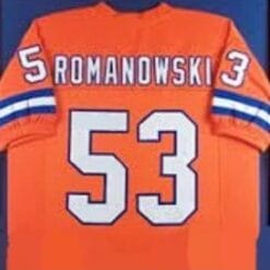 Bill Romanowski Jersey Denver Broncos Custom Throwback Football Orange