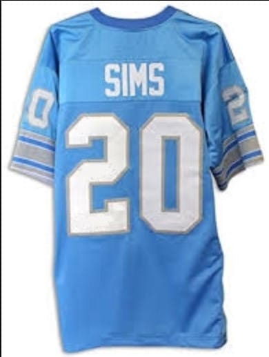 Billy Sims Jersey Detroit Lions Custom Throwback Football Blue