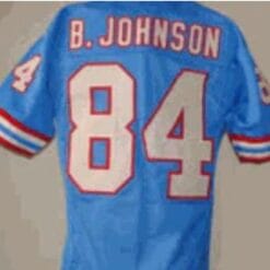 Billy White Shoes Johnson Jersey Houston Oilers Custom Throwback Football Blue