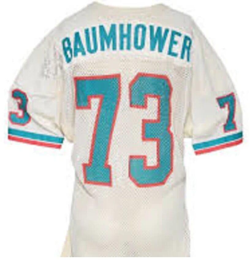 Bob Baumhower Jersey Miami Dolphins Custom Throwback Football White
